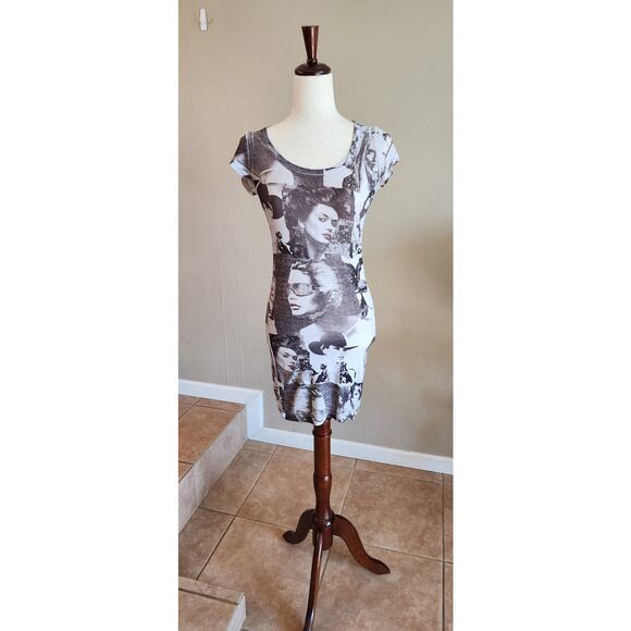 Super Model Women's Bodycon Dress Rhinestones 90's - Picture 1 of 9